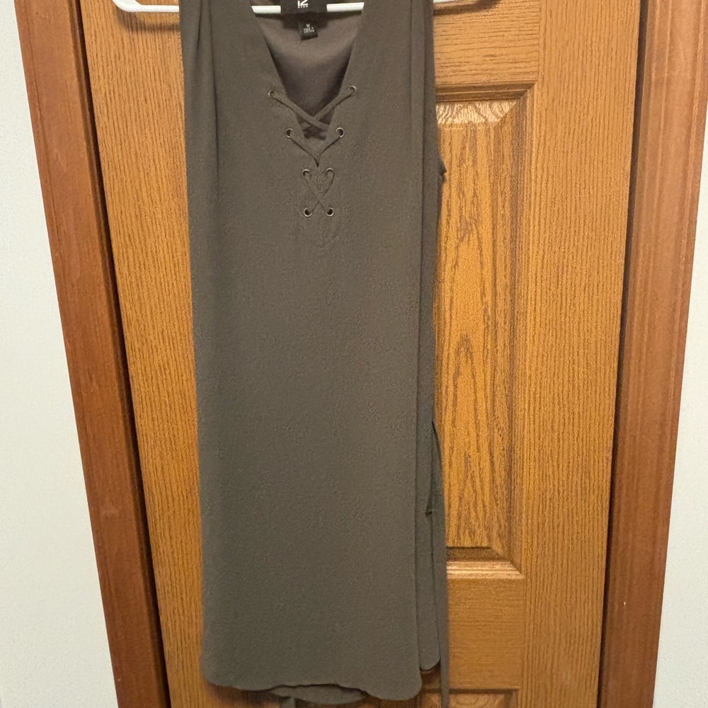 IZ Byer Olive/Army Green Casual Tank Dress